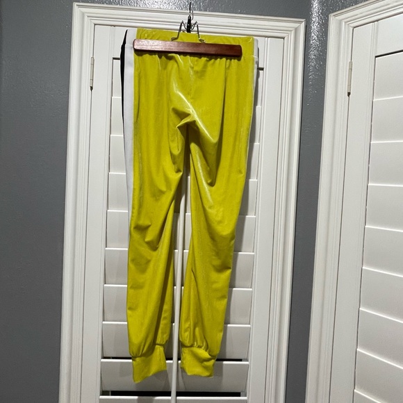 Norma Kamali, Spring Green, offset stripe joggers. - Picture 2 of 9